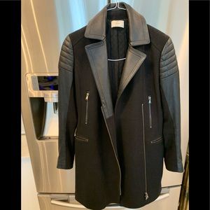 Black wool winter coat